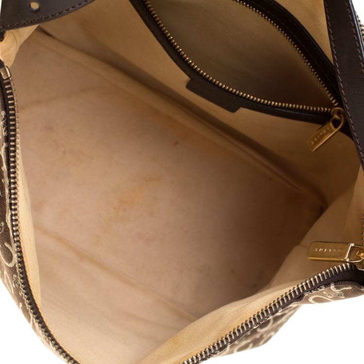 Pre Owned Celine Brown Macadam Canvas Pochette Bag