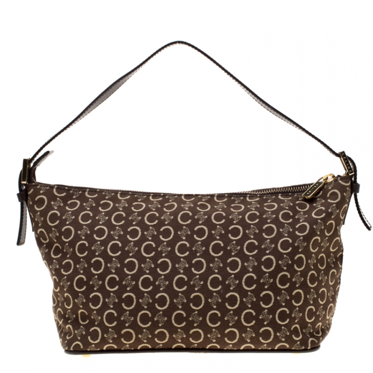 Pre Owned Celine Brown Macadam Canvas Pochette Bag