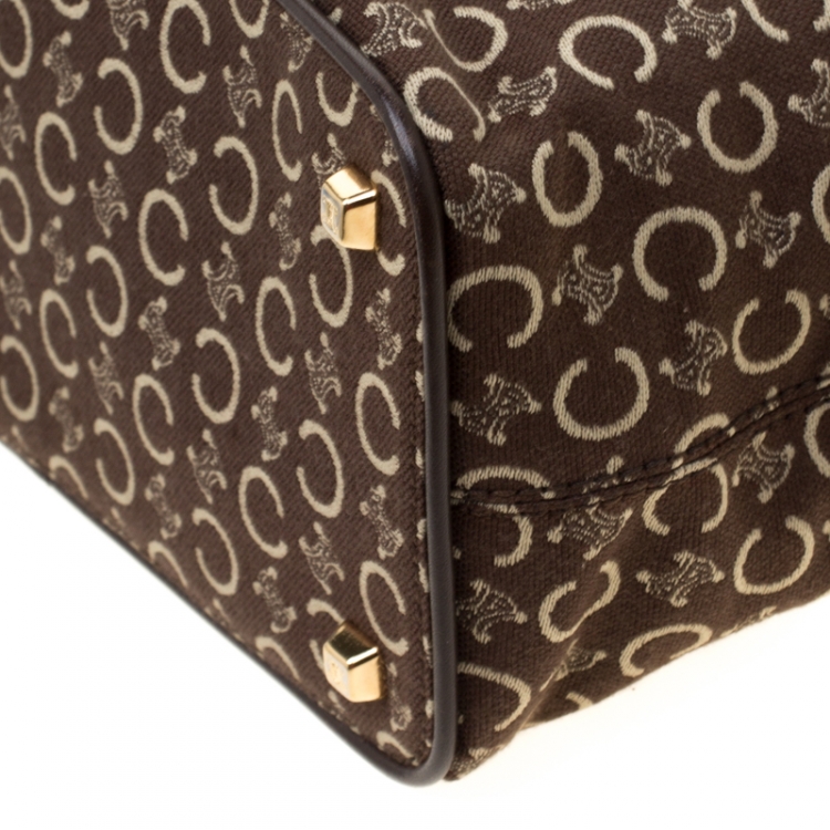 Pre Owned Celine Brown Macadam Canvas Pochette Bag