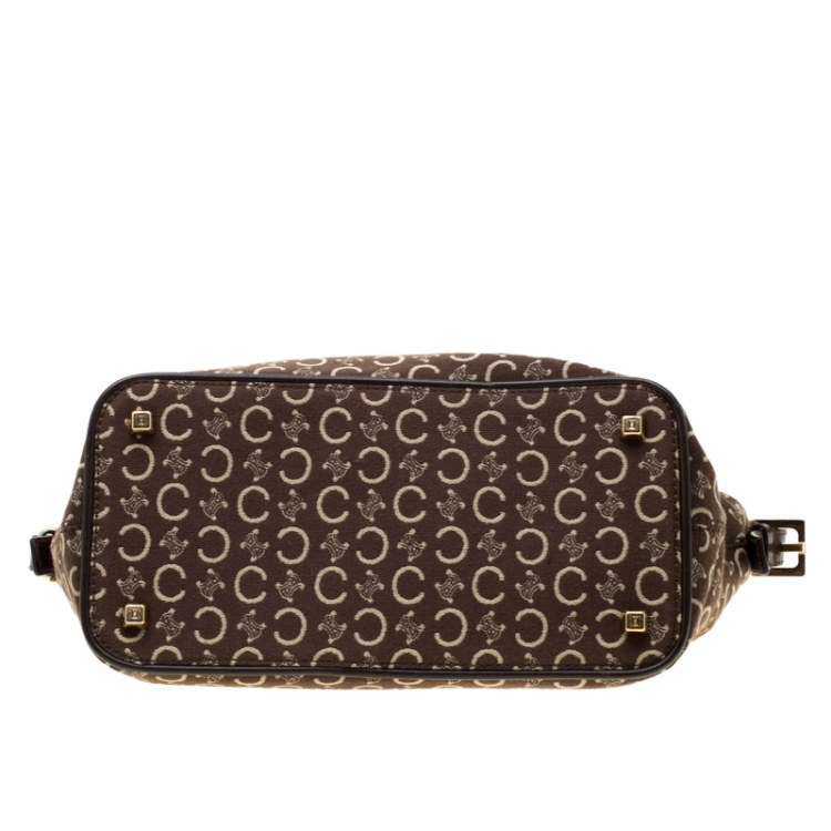 Pre Owned Celine Brown Macadam Canvas Pochette Bag