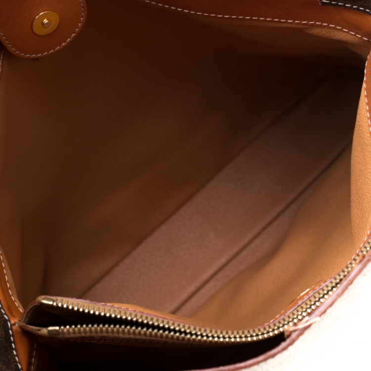 Pre Owned Celine Brown Macadam Coated Canvas Shoulder Bag