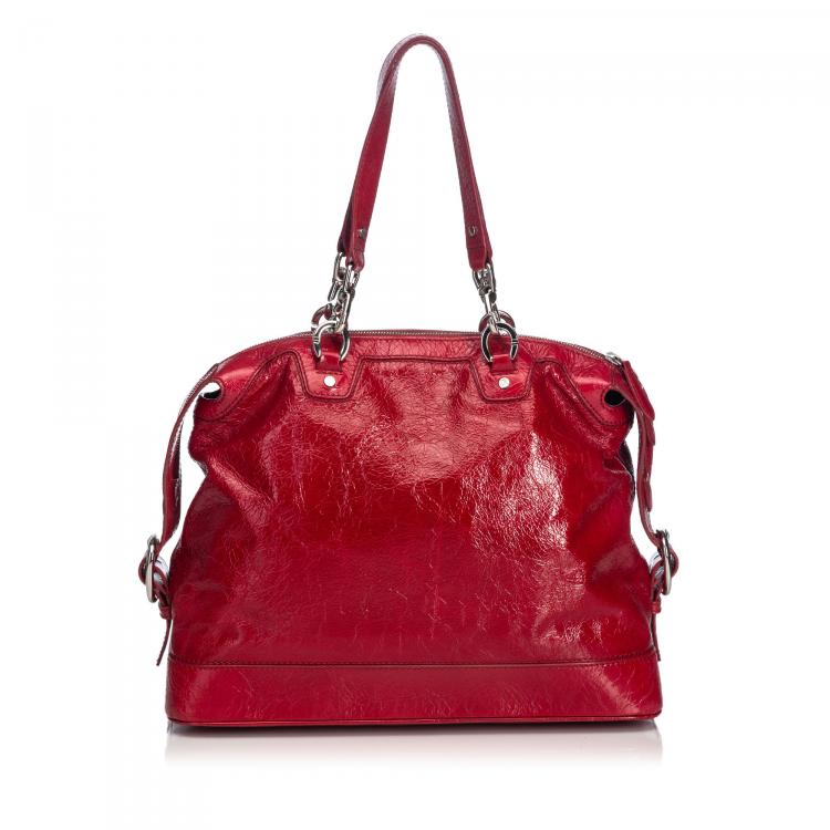 Pre Owned Celine Red Leather Shoulder Bag