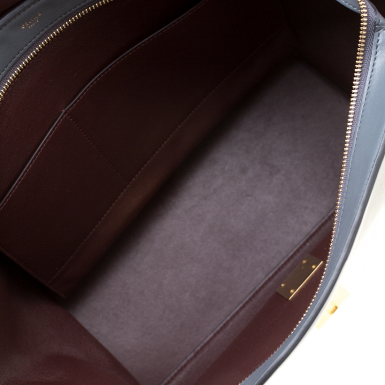 Pre Owned Celine Tri Color Leather and Suede Medium Trapeze Bag