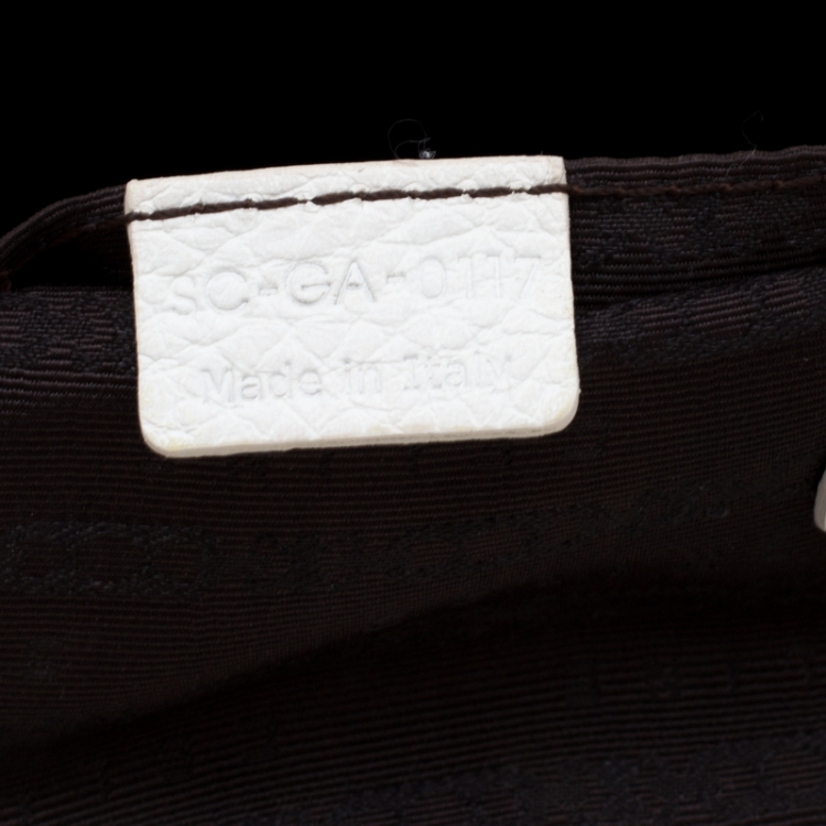 Pre Owned Celine White Leather Frame Satchel