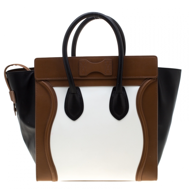 Pre Owned Celine Tricolor Leather Mini Luggage Tote