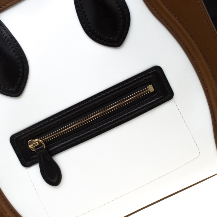Pre Owned Celine Tricolor Leather Mini Luggage Tote
