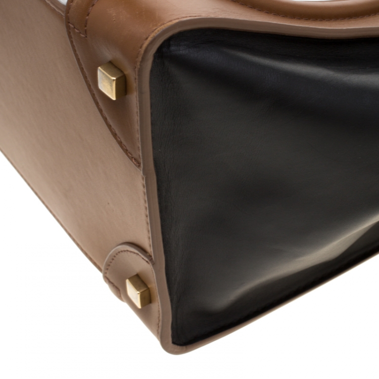 Pre Owned Celine Tricolor Leather Mini Luggage Tote