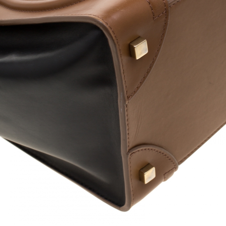 Pre Owned Celine Tricolor Leather Mini Luggage Tote