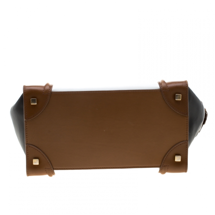 Pre Owned Celine Tricolor Leather Mini Luggage Tote