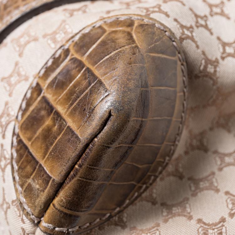 Pre Owned Celine Brown/Beige Macadam Canvas Tote Bag