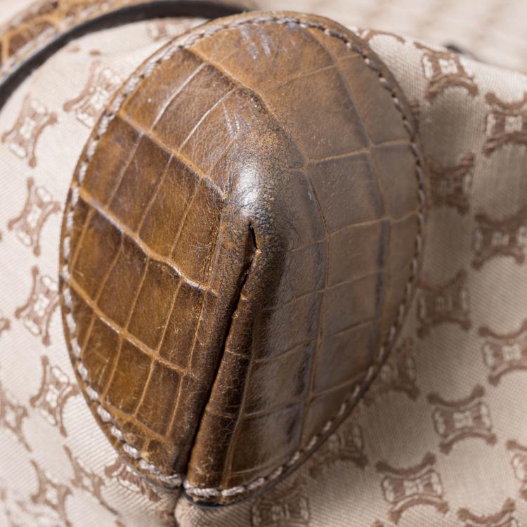 Pre Owned Celine Brown/Beige Macadam Canvas Tote Bag