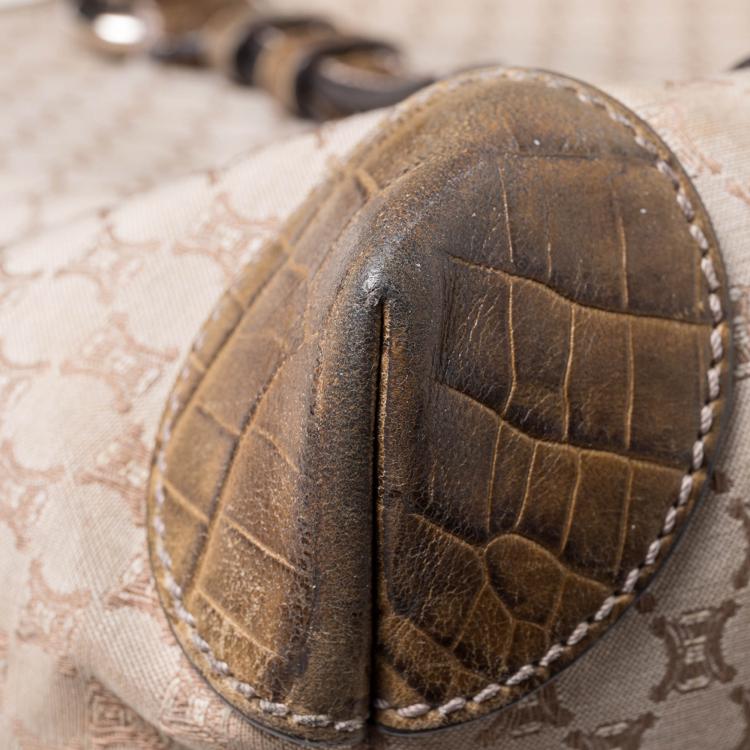 Pre Owned Celine Brown/Beige Macadam Canvas Tote Bag