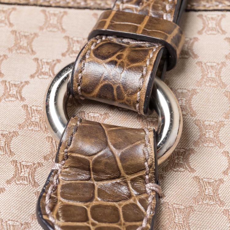 Pre Owned Celine Brown/Beige Macadam Canvas Tote Bag