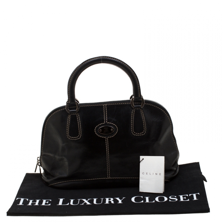 Pre Owned Celine Black Leather Bowler Bag