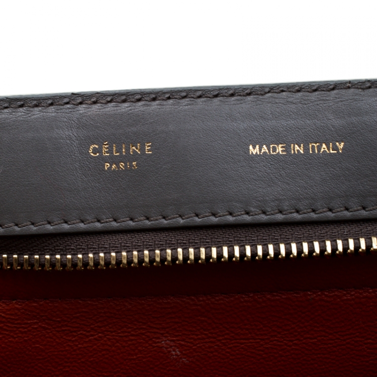Pre Owned Celine Tricolor Leather and Suede Medium Trapeze Bag
