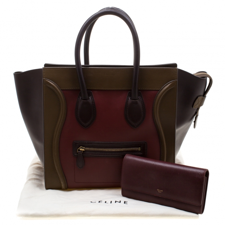 Pre Owned Celine Multicolor Leather Medium Phantom Luggage Tote 