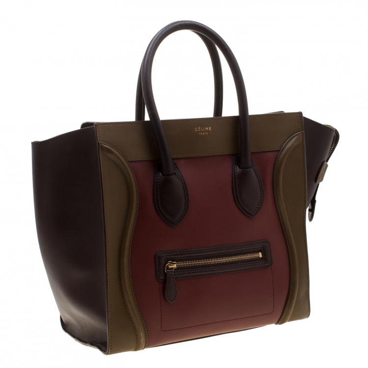 Pre Owned Celine Multicolor Leather Medium Phantom Luggage Tote 
