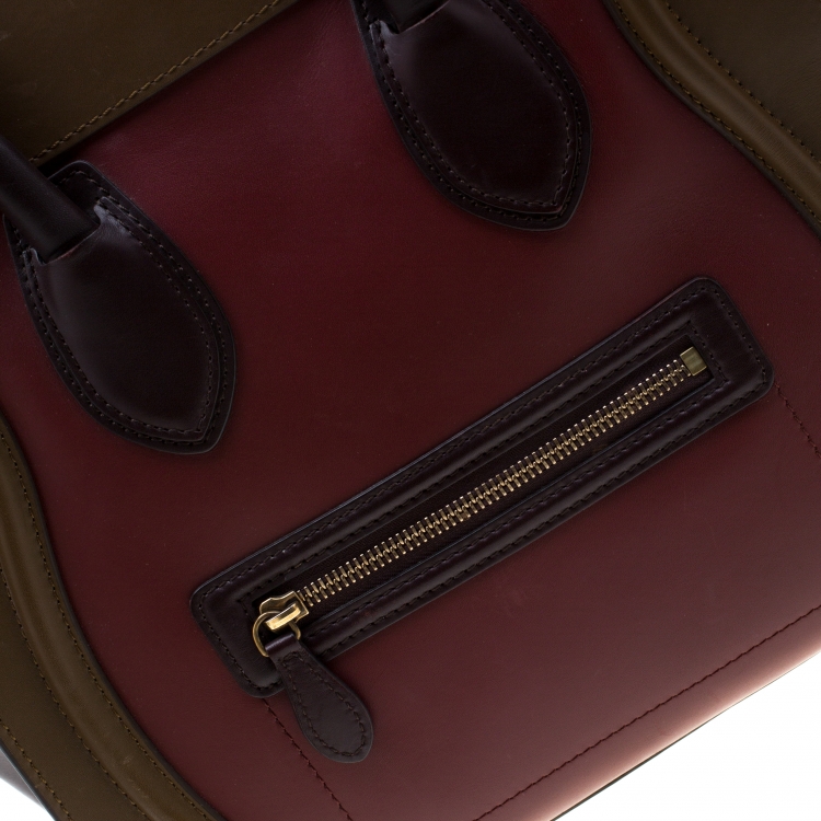 Pre Owned Celine Multicolor Leather Medium Phantom Luggage Tote 