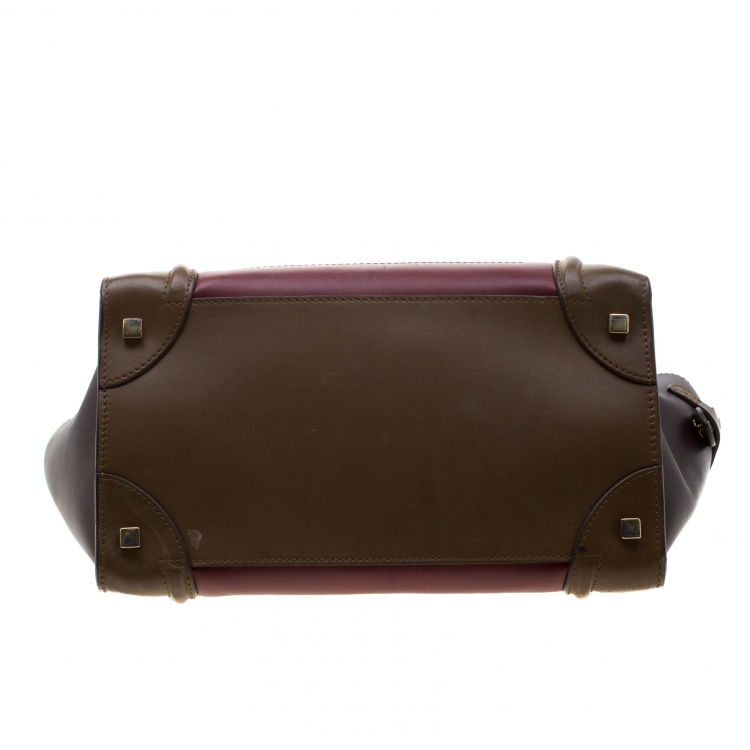 Pre Owned Celine Multicolor Leather Medium Phantom Luggage Tote 