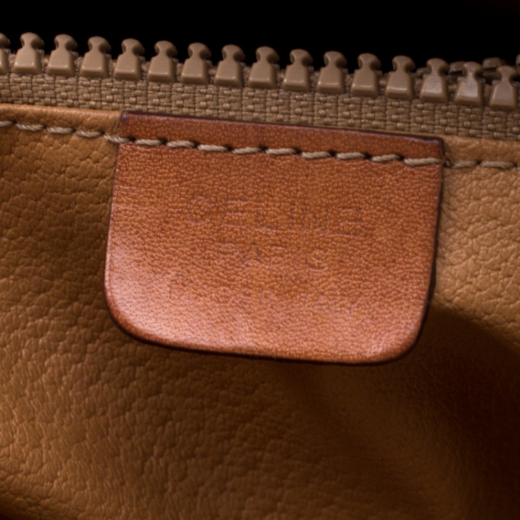 Pre Owned Celine Brown Macadam Coated Canvas and Leather Tote