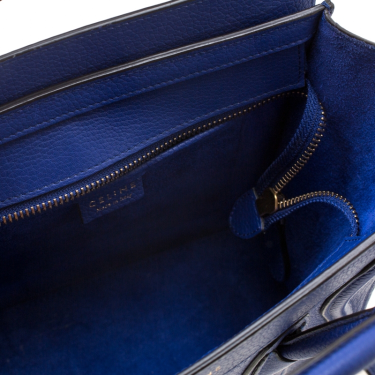مملوكة مسبقًا Celine Blue Leather Nano Luggage Tote