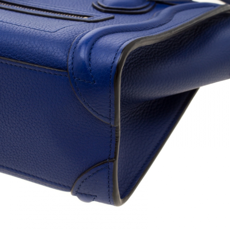 مملوكة مسبقًا Celine Blue Leather Nano Luggage Tote