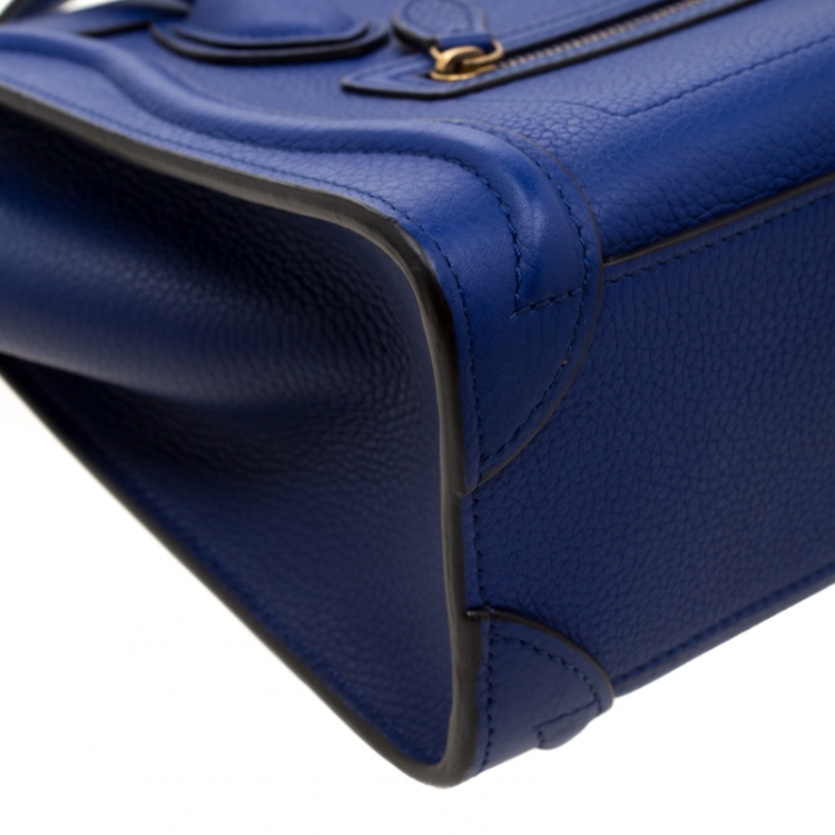 مملوكة مسبقًا Celine Blue Leather Nano Luggage Tote
