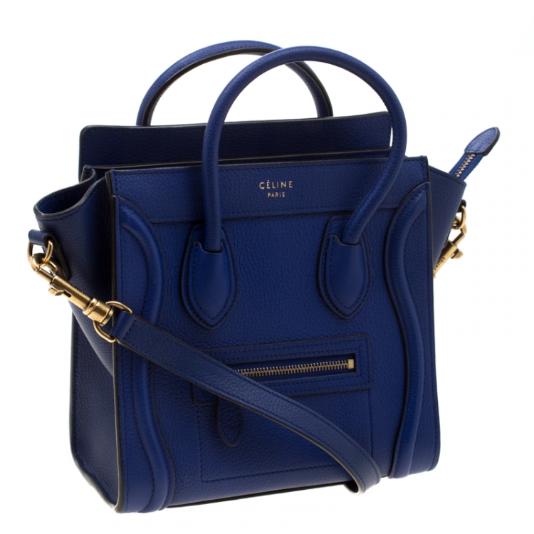 مملوكة مسبقًا Celine Blue Leather Nano Luggage Tote