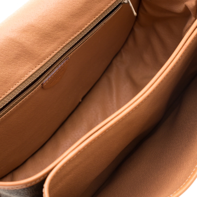 Pre Owned Celine Brown Macadam Coated Canvas Crossbody Bag