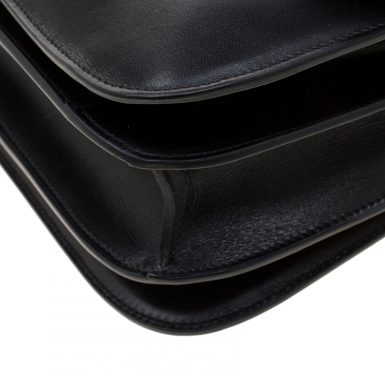 Pre Owned Celine Black Leather Medium Classic Box Shoulder Bag