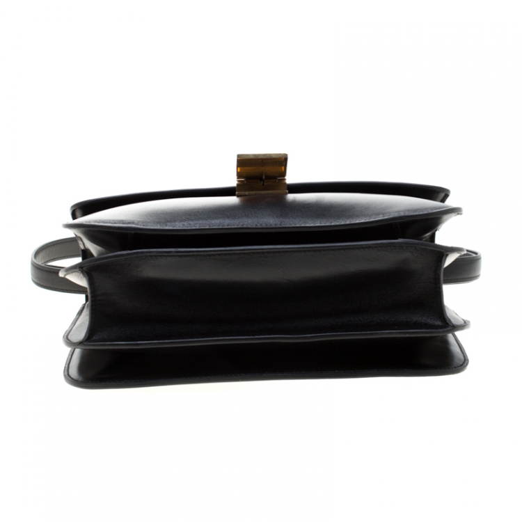 Pre Owned Celine Black Leather Medium Classic Box Shoulder Bag