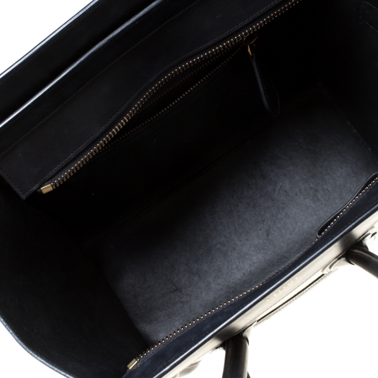 Pre Owned Celine Tri Color Leather Micro Luggage Tote
