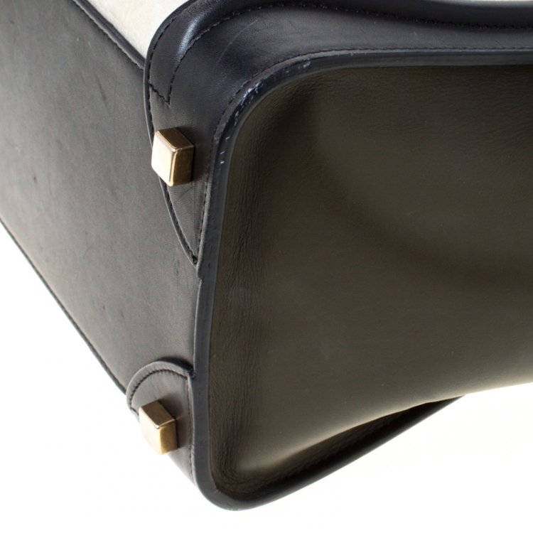 Pre Owned Celine Tri Color Leather Micro Luggage Tote