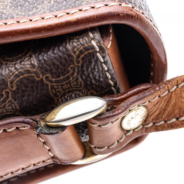Pre Owned Celine Brown Macadam Crossbody Bag