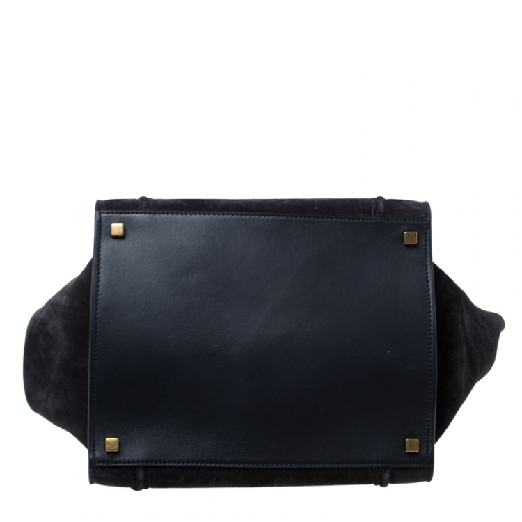 Pre Owned Celine Black Nubuck and Leather Medium Phantom Luggage Tote 