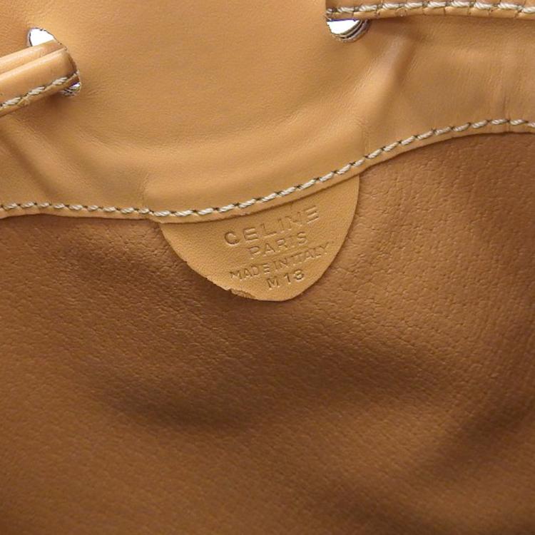 Pre Owned Celine Brown Macadam PVC Drawstring Bucket Bag