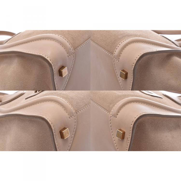 مملوكة مسبقًا Celine Pink Suede And Leather Mini Luggage Tote