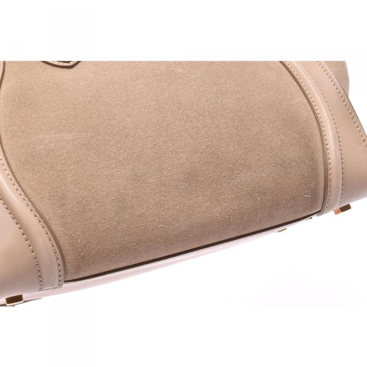 مملوكة مسبقًا Celine Pink Suede And Leather Mini Luggage Tote