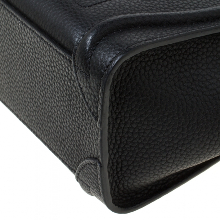 Pre Owned Celine Black Leather Nano Luggage Tote
