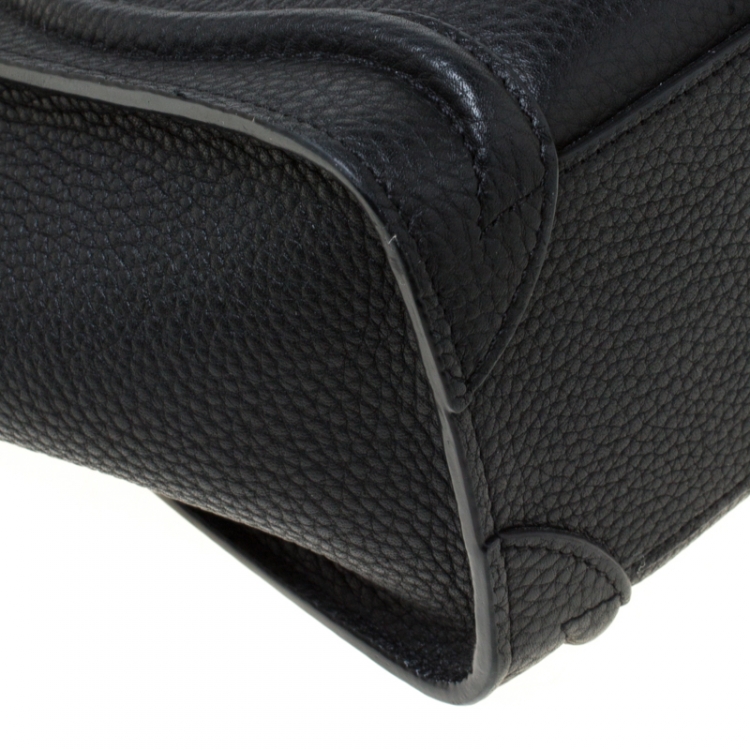 Pre Owned Celine Black Leather Nano Luggage Tote