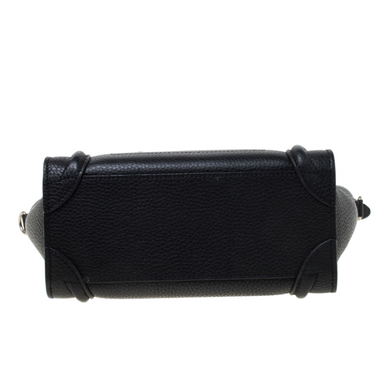 Pre Owned Celine Black Leather Nano Luggage Tote