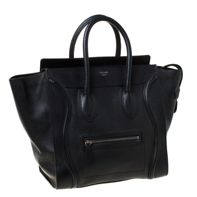 Pre Owned Celine Black Leather Mini Luggage Tote