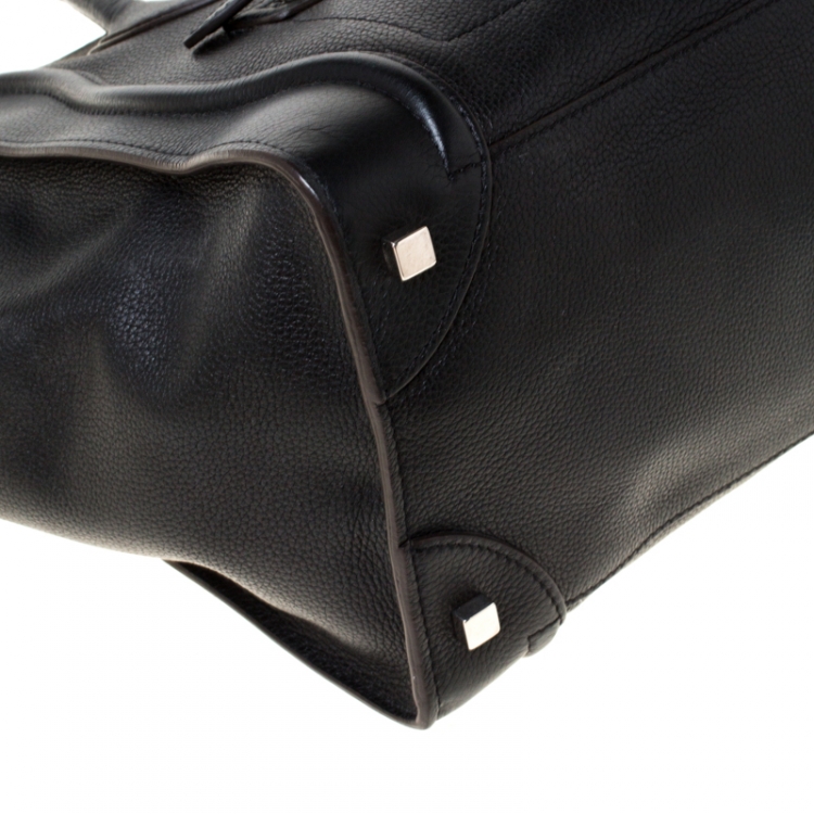 Pre Owned Celine Black Leather Mini Luggage Tote