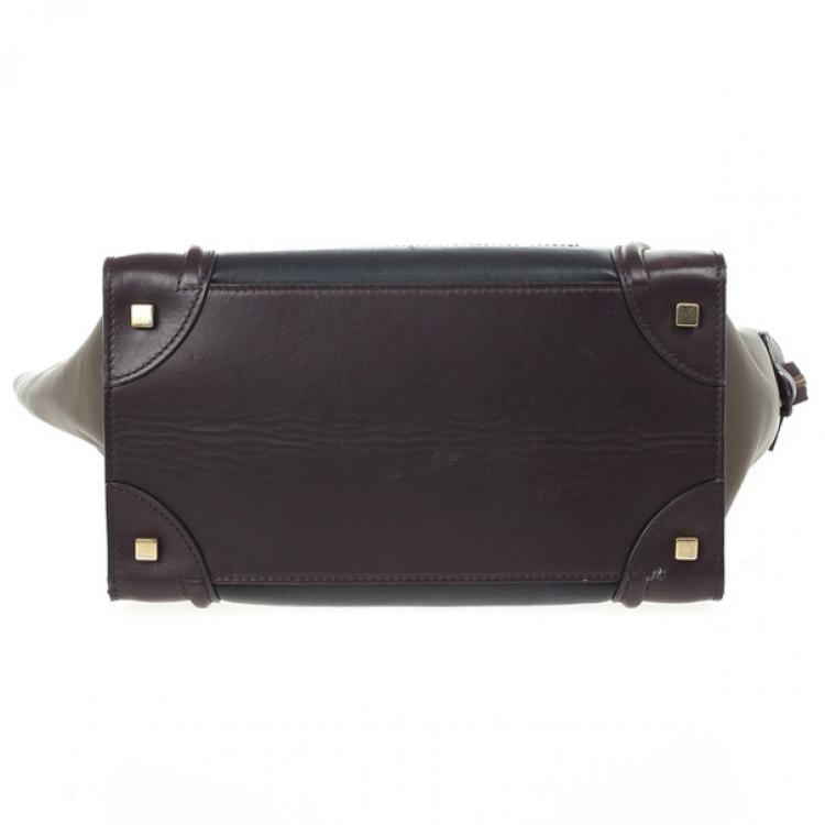 Pre Owned Celine Tri-color Mini Luggage Tote