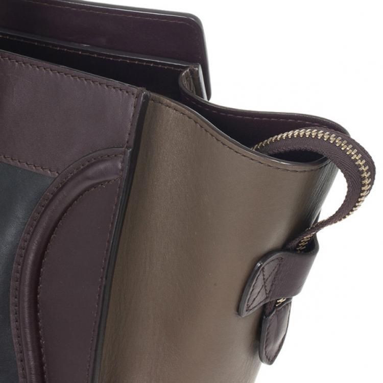 Pre Owned Celine Tri-color Mini Luggage Tote