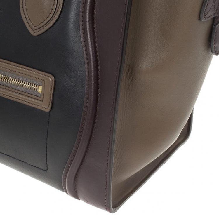 Pre Owned Celine Tri-color Mini Luggage Tote