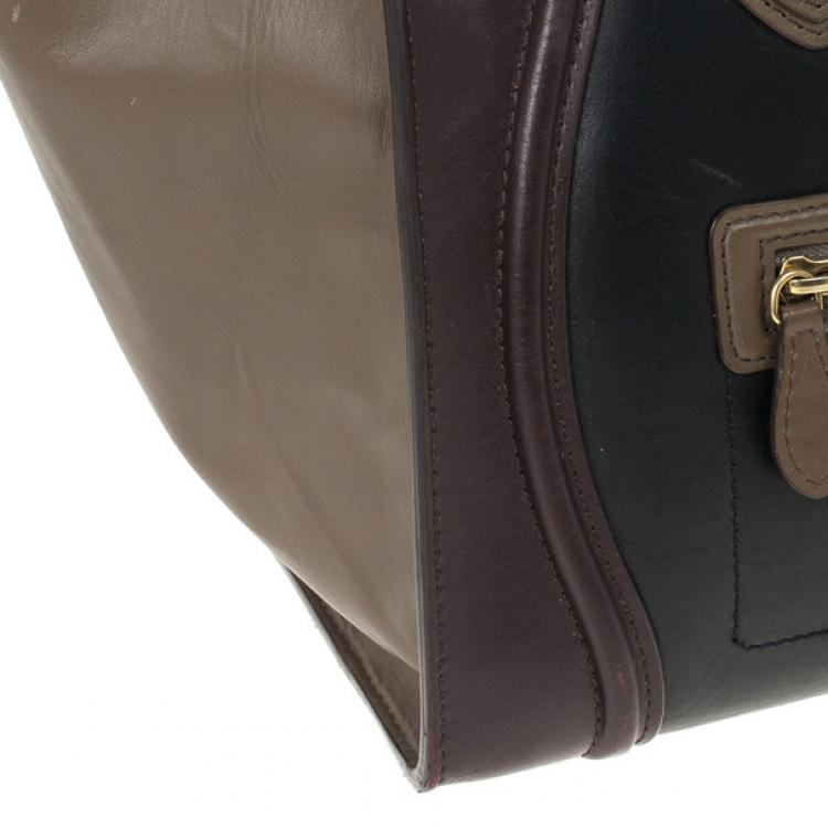 Pre Owned Celine Tri-color Mini Luggage Tote