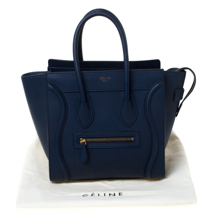 مملوكة مسبقًا Celine Blue Leather Micro Luggage Tote