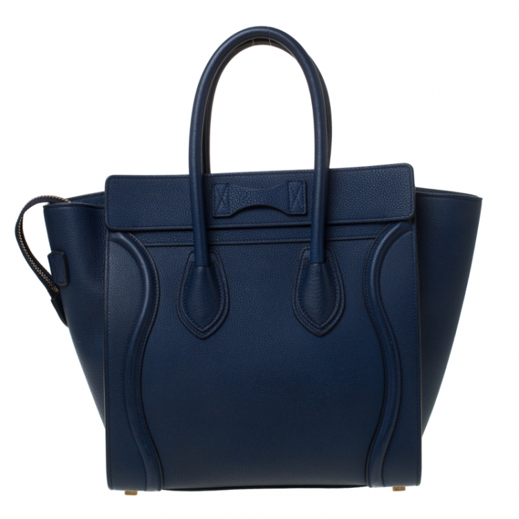 مملوكة مسبقًا Celine Blue Leather Micro Luggage Tote