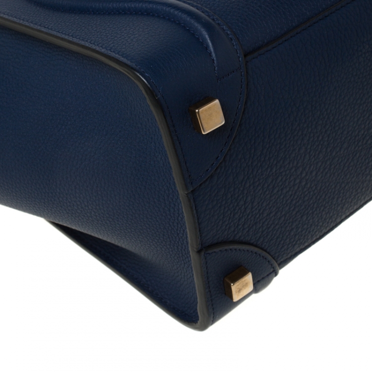 مملوكة مسبقًا Celine Blue Leather Micro Luggage Tote